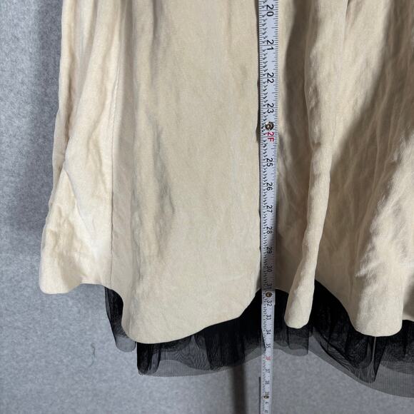 Banana Republic Dress 4P Cream Velvet Suede‎ Neutral Tulle Party Witchy Whimsy - Picture 9 of 13